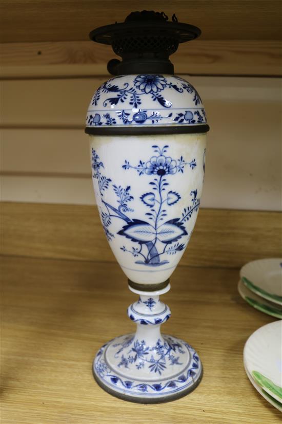 A Meissen oil lamp base